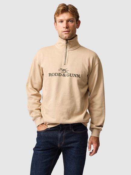 Rodd & Gunn Milford Sound Cotton Quarter-Zip Sweater, Acorn