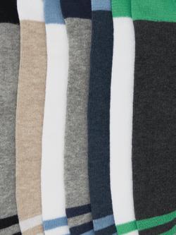 John Lewis Organic Cotton Heel & Toe Trainer Socks, Pack of 7, Multi - view 2, Multi