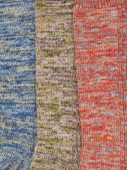 John Lewis Organic Cotton Blend Ribbed Boot Socks, Pack of 3, Multi - view 2, Multi