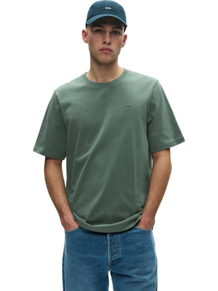 WOOD WOOD Bobby Cotton Regular Fit Short Sleeve T-Shirt, Dark Forest, Dark Forest