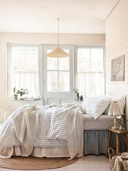 Piglet in Bed Pembroke Stripe Linen Blend Bedding, Costal Blue - view 2, Coastal Blue