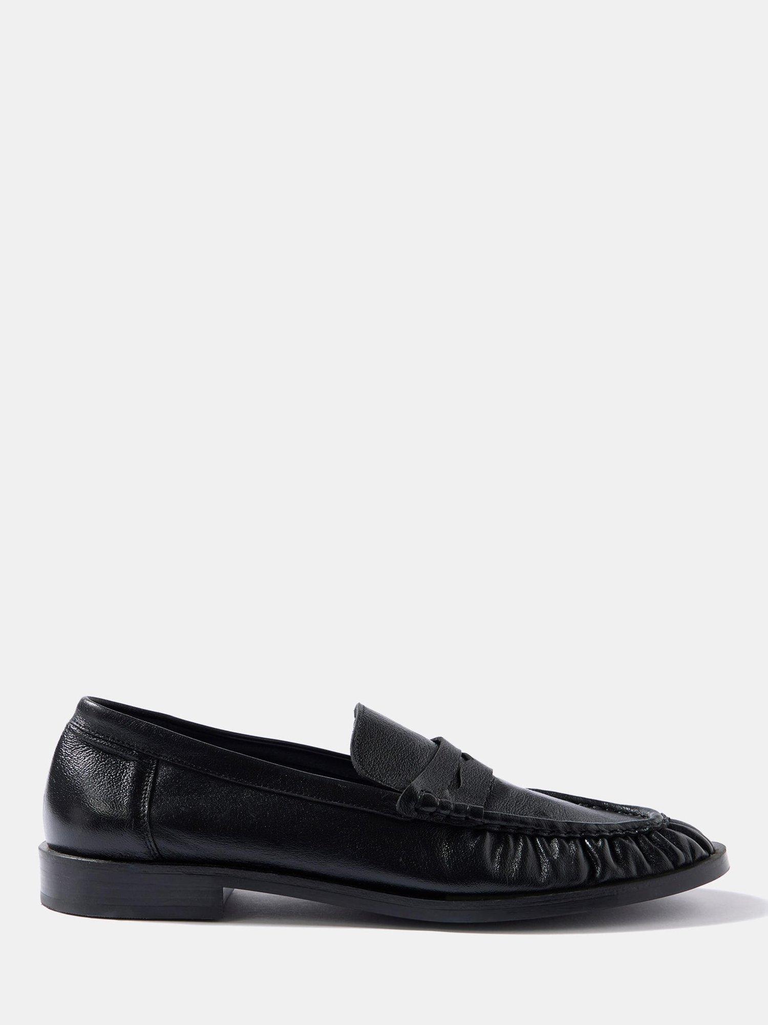 Mint Velvet Gigi Leather Loafers, Black