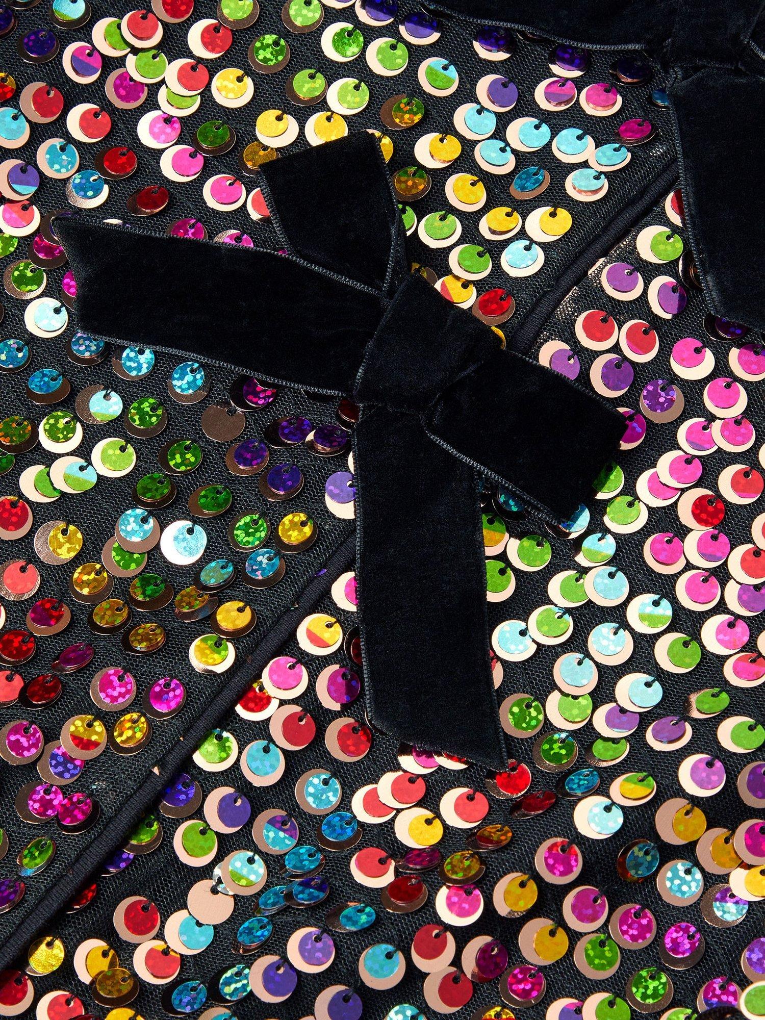 Product image 4 of 4, which shows Monsoon Kids' Rainbow Bow Cardigan, Multi, 5-6 years