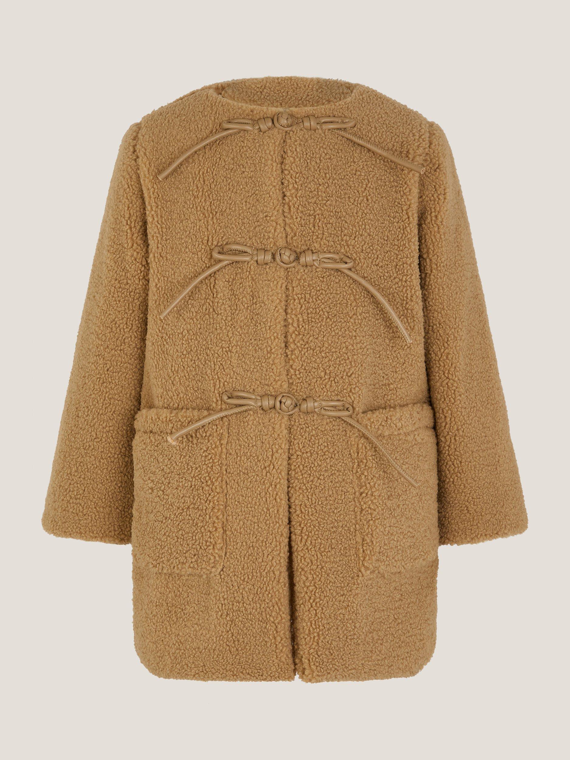 Product image 2 of 4, which shows Monsoon Kids' Borg Duffle Coat, Camel, 3-4 years