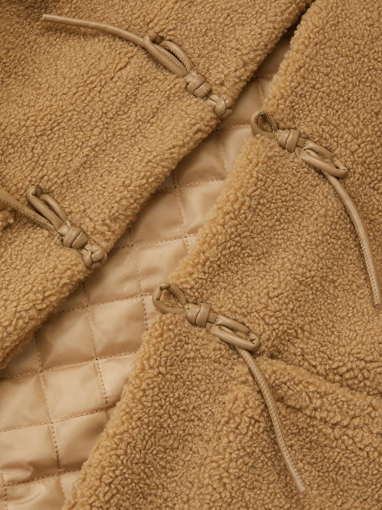 Product image 4 of 4, which shows Monsoon Kids' Borg Duffle Coat, Camel, 3-4 years