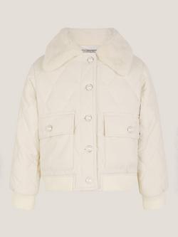 Monsoon Kids' Quilted Bomber Jacket - view 2, Cream