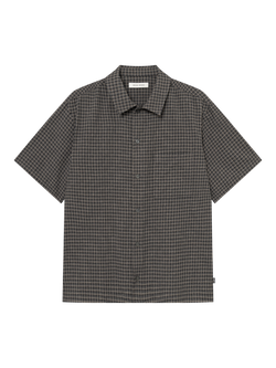 WOOD WOOD Carter Short Sleeve Shirt, Black Check, Black Check