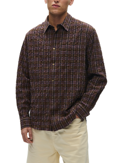 WOOD WOOD Nico Cotton Blend Long Sleeve Shirt, Desert Palm Check, Desert Palm Check
