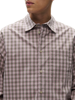 WOOD WOOD Nico Cotton Long Sleeve Shirt, Elderberry Check - view 2, Elderberry Check