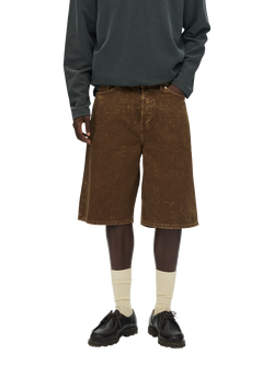 WOOD WOOD Boxy Fit Denim Shorts, Brown Marble, Brown Marble