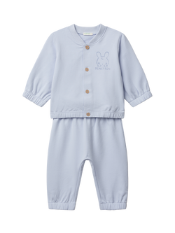 Benetton Baby Cotton Fleece Tracksuit, Pink, Blue