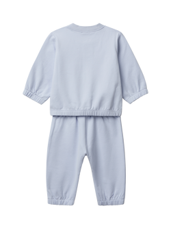 Benetton Baby Cotton Fleece Tracksuit, Pink - view 2, Blue