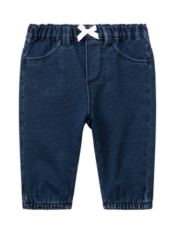Benetton Baby Denim Fleece Straight Trousers, Blue, Blue