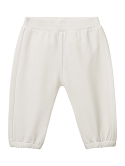 Benetton Kids' Cotton Blend 3D Tapered Joggers, White