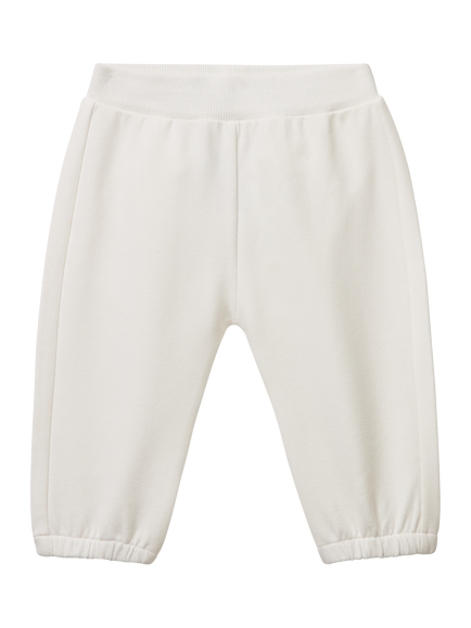 Benetton Kids' Cotton Blend 3D Tapered Joggers, White