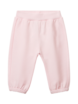 Benetton Kids' Cotton Blend 3D Tapered Joggers, Pink