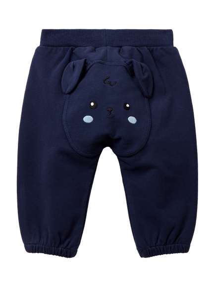 Benetton Kids' Cotton Blend 3D Tapered Joggers - view 2, Navy