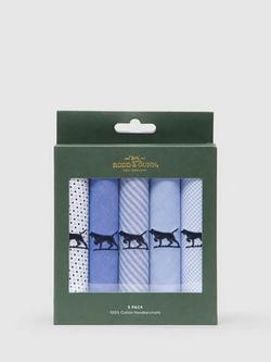 Rodd & Gunn Gunner Pocket Square, Pack of 5, Blue/Multi, Blue/Multi
