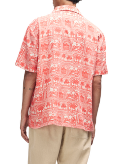 Deus ex Machina Cotton Regular Fit Mail-Man Graphic Revere Collar Shirt, Red - view 2, Red