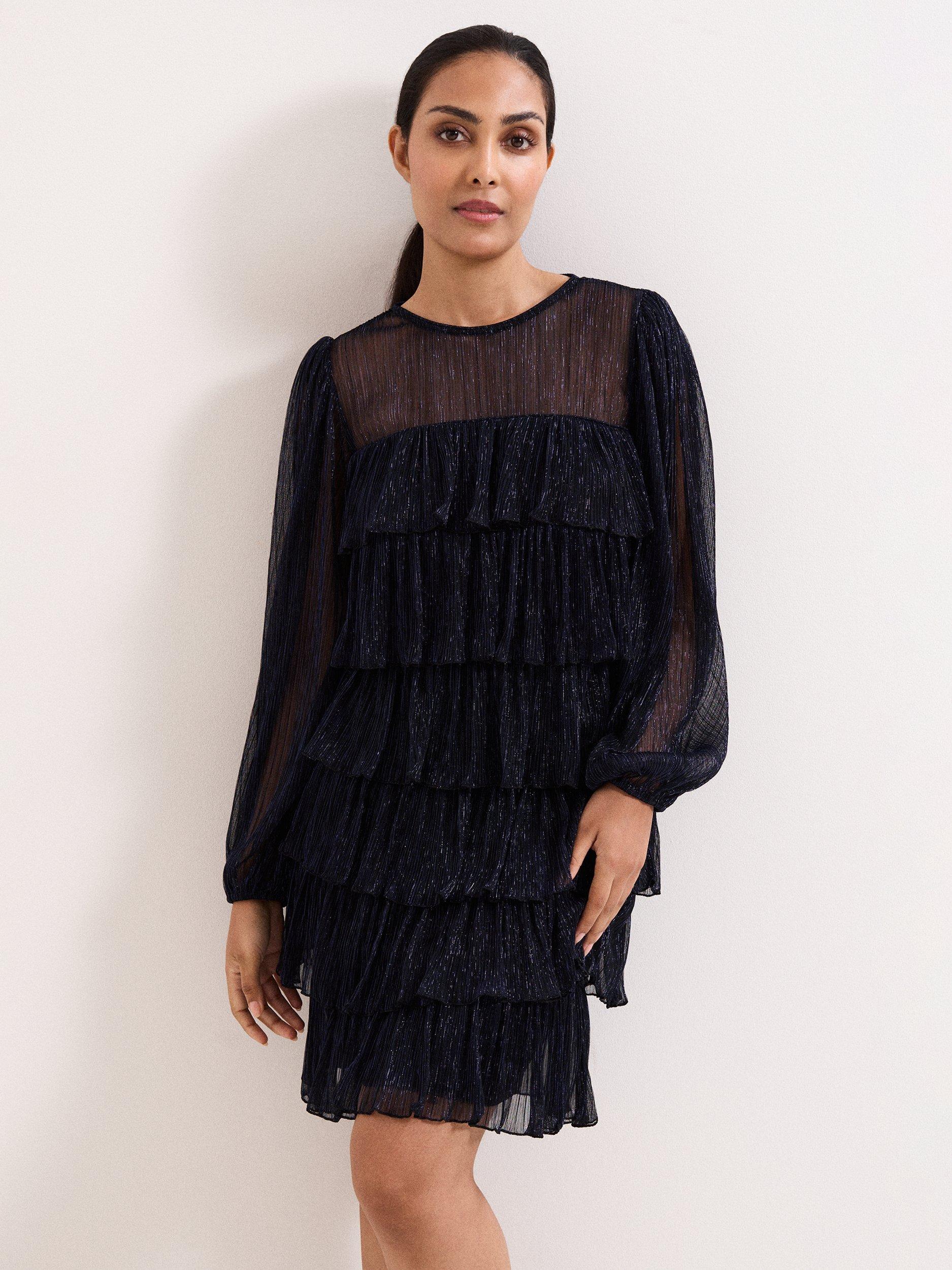 Product image 3 of 7, which shows Phase Eight Petite Nika Dress, Blue, 6