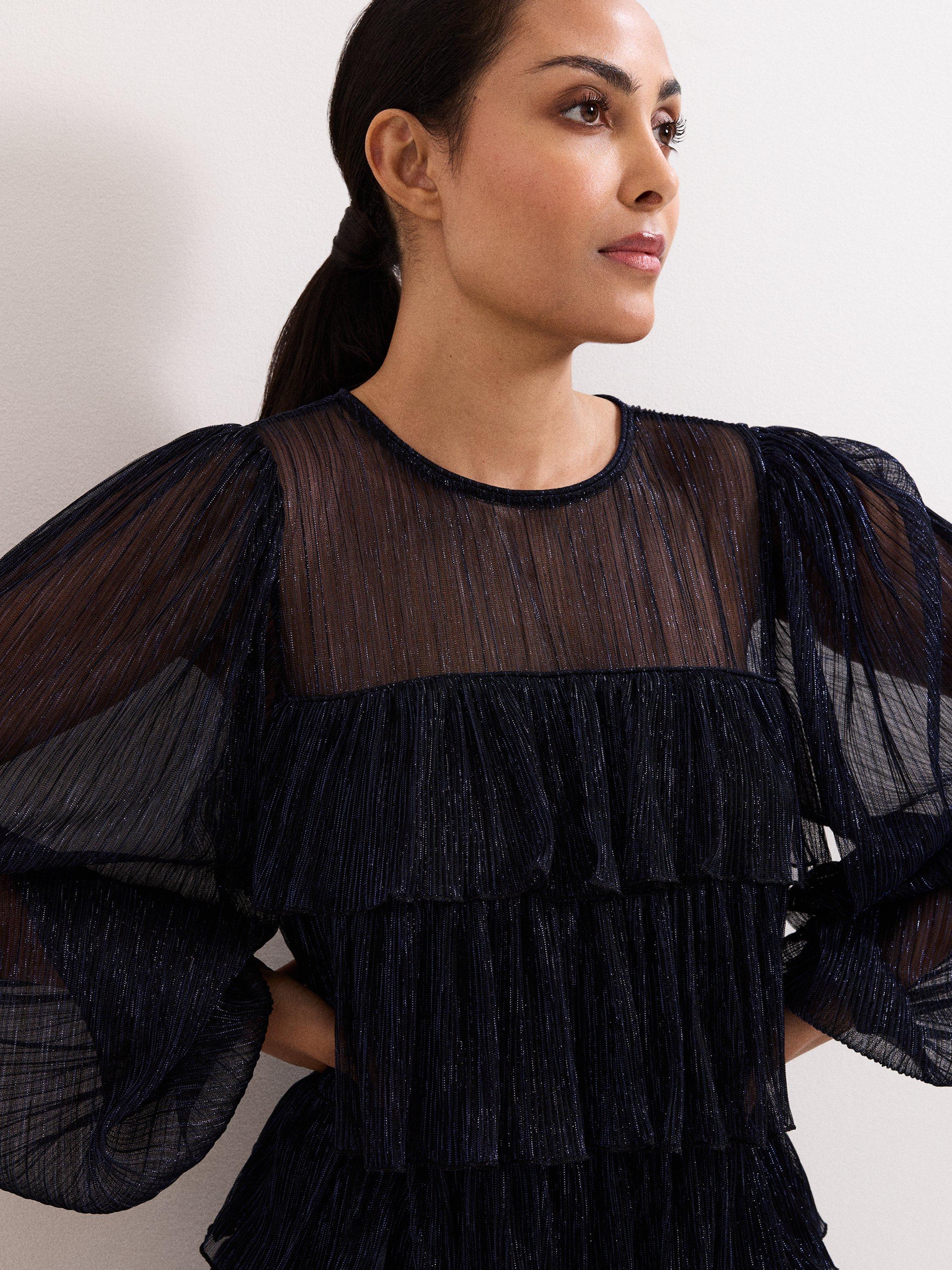 Product image 4 of 7, which shows Phase Eight Petite Nika Dress, Blue, 6