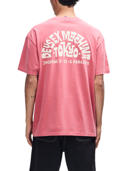 Deus ex Machina Tokyo Address Graphic T-Shirt, Melon Red - view 2, Melon Red