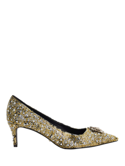 Dune London Appreciated Stiletto Heel Embellished Court Shoes, Black/Multi, Black/Multi