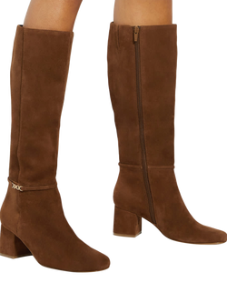 Dune London Sanna Wide Fit Knee High Leather Boots - view 2, Tan