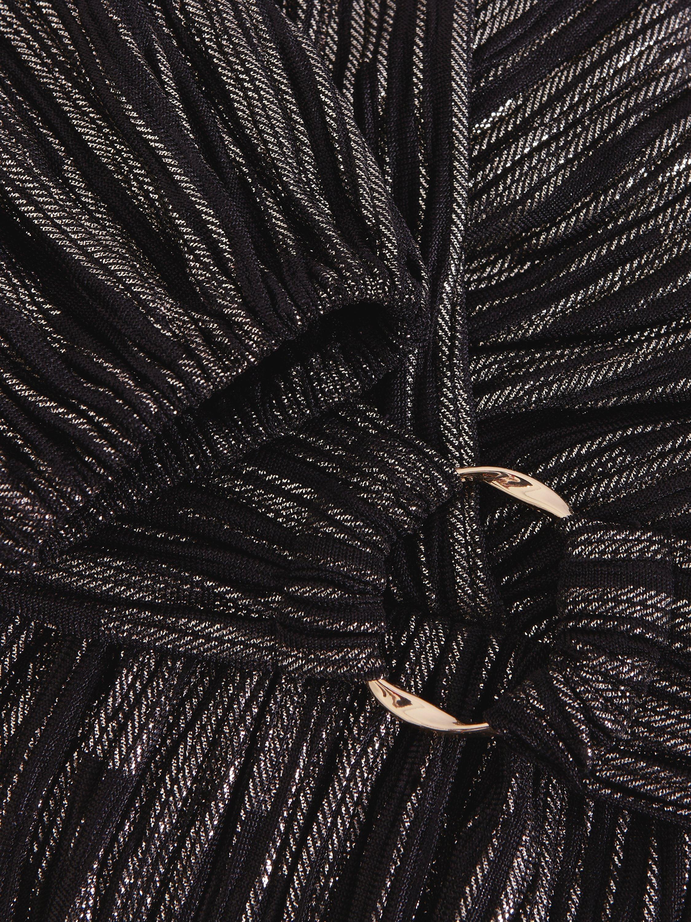 Product image 6 of 9, which shows Phase Eight Emre Metallic Stripe Dress, Black/Multi, 10