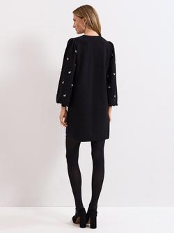 Phase Eight Cindy Jewelled Jumper Dress containing LENZING™ ECOVERO™ Viscose, Black - view 2, Black