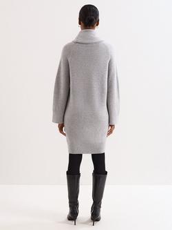 Phase Eight Dahlie Glitter Thread Jumper Dress, Silver - view 2, Silver