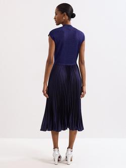 Phase Eight Jayla Shimmer Midi Dress, Cobalt - view 2, Cobalt
