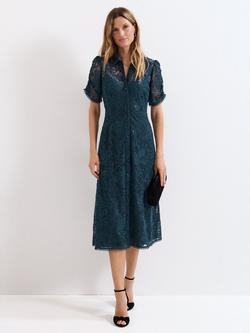 Phase Eight Lunna Lace Midi Dress, Teal, Teal