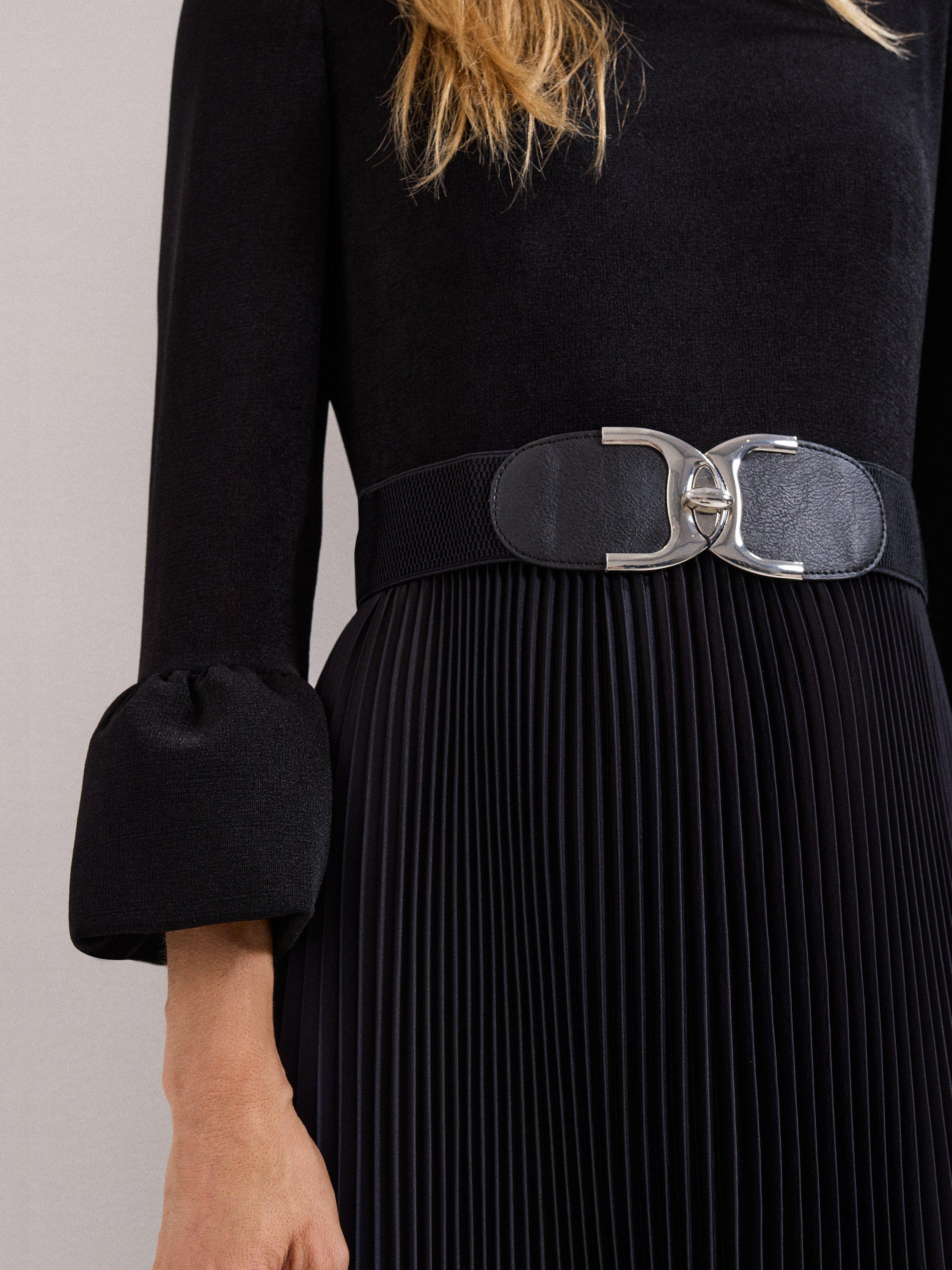 Product image 9 of 9, which shows Phase Eight Meloni Ombre Midi Dress, Black/Multi, 26