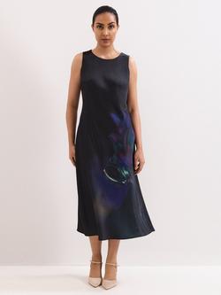 Phase Eight Petite Felicity Sleeveless Midi Slip Dress, Black, Black