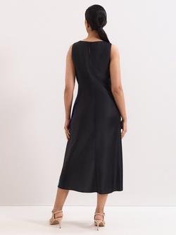 Phase Eight Petite Felicity Sleeveless Midi Slip Dress, Black - view 2, Black
