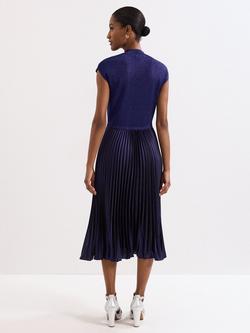 Phase Eight Petite Jayla Knit Top Midi Dress, Cobalt - view 2, Cobalt