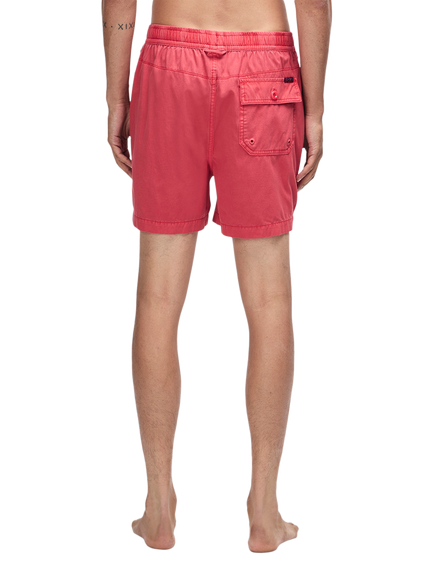 Deus ex Machina Sandbar Cotton Blend Swim Shorts, Melon Red - view 2, Melon Red