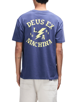 Deus ex Machina Cotton Blend Regular Fit Chinook Graphic T-Shirt, Mechanic Blue - view 2, Mechanic Blue