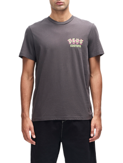 Deus ex Machina Cotton Regular Fit Fancy Pansy T-Shirt, Anthracite, Anthracite