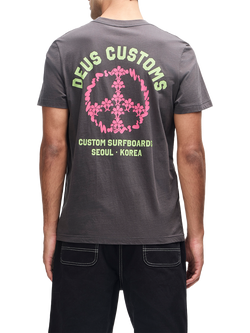 Deus ex Machina Cotton Regular Fit Fancy Pansy T-Shirt, Anthracite - view 2, Anthracite