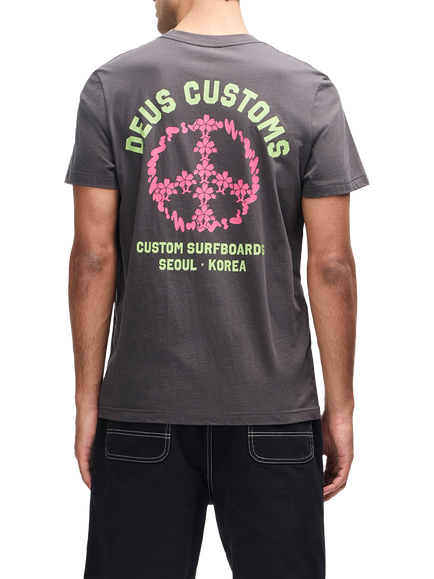 Deus ex Machina Cotton Regular Fit Fancy Pansy T-Shirt, Anthracite - view 2, Anthracite