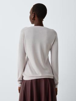 MM by MaxMara Dolmen V-Neck Wool Rich Jumper, Grey - view 2, Grey