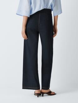 MM by MaxMara Sarta Wide Leg Denim Trousers, Midnight Blue - view 2, Midnight Blue