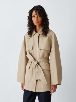 MM by MaxMara Rafia Cotton Blend Raincoat, Beige, Beige