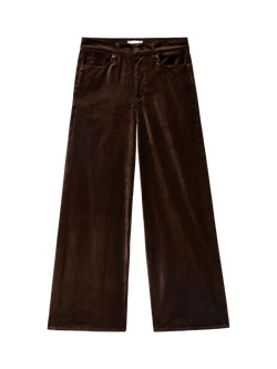FRAME Le Slim Velvet Palazzo Jeans, Dark Brown, Dark Brown