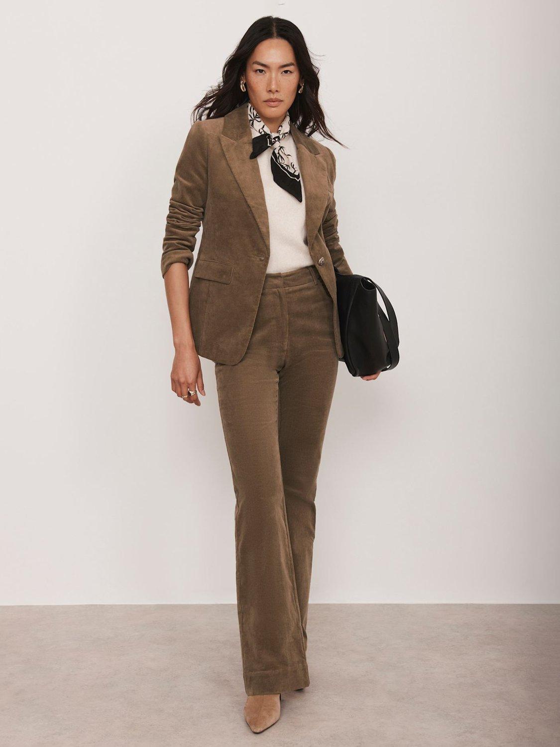 Product image 5 of 8, which shows Mint Velvet Single Button Pure Corduroy Blazer, Brown, M