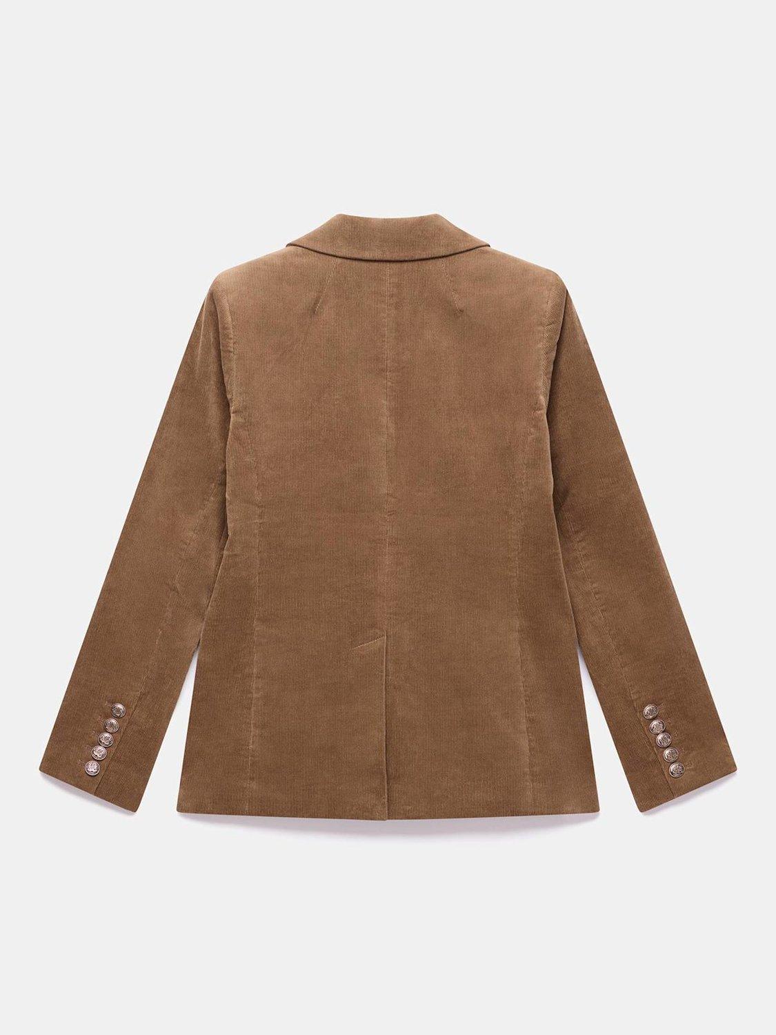 Product image 8 of 8, which shows Mint Velvet Single Button Pure Corduroy Blazer, Brown, M