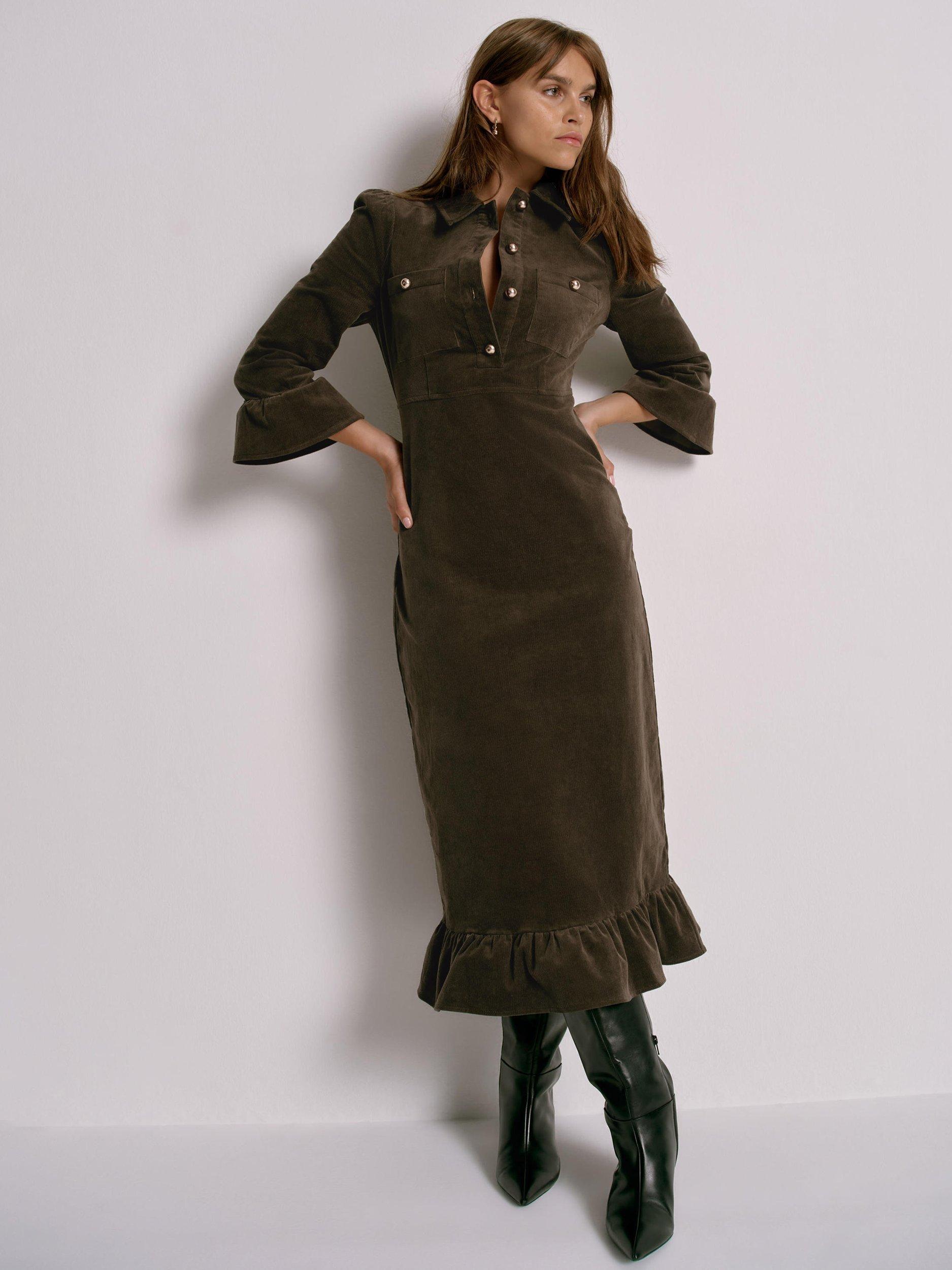 formal velvet midi dress Ever-Pretty V-Neck Pleated Velvet Midi Evening Dress