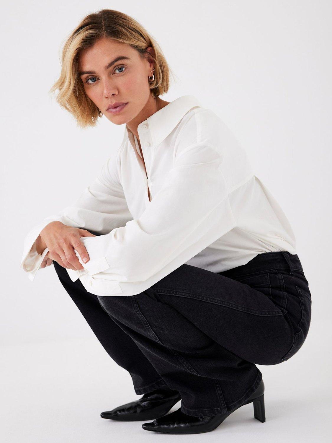 Product image 5 of 7, which shows Mint Velvet Detail Flared Jeans, Black, 10R